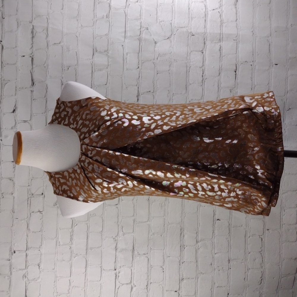 Ann Taylor Tank Top silver metallic brown